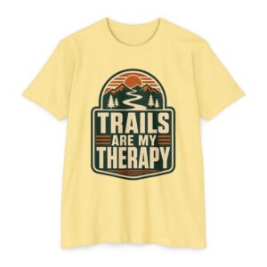 TRAILS ARE MY THERAPY Hiking T-Shirt, Hiker Gift, Outdoor Self Care Tee, Trail Lover Shirt